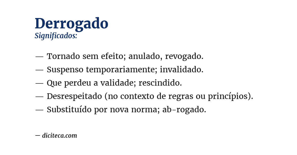 Significado de derrogado