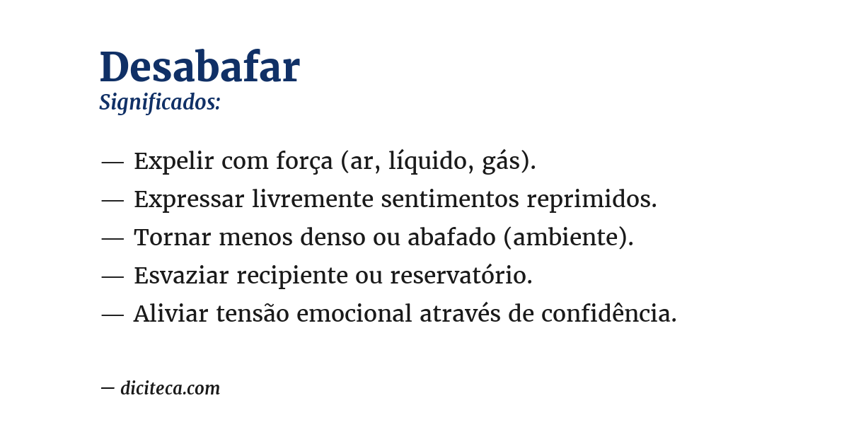 Significado de desabafar
