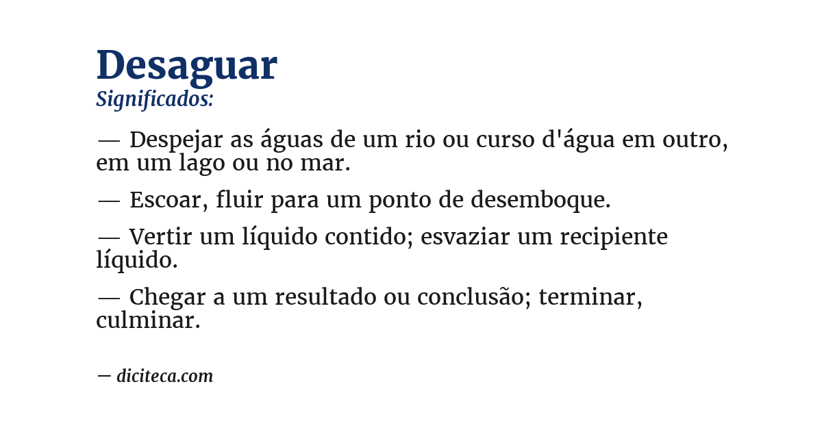 Significado de desaguar