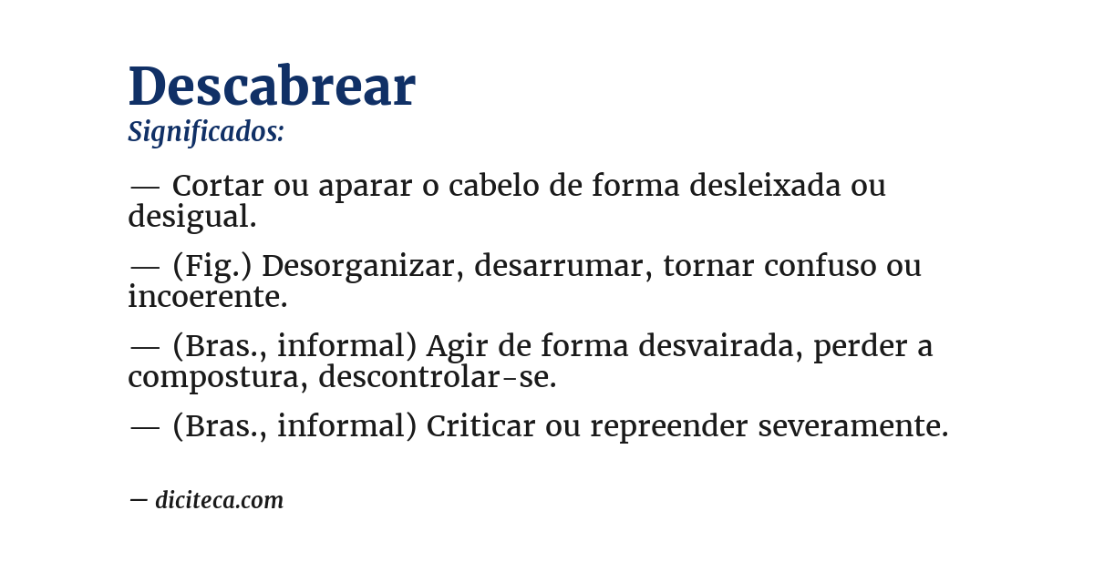 Significado de descabrear