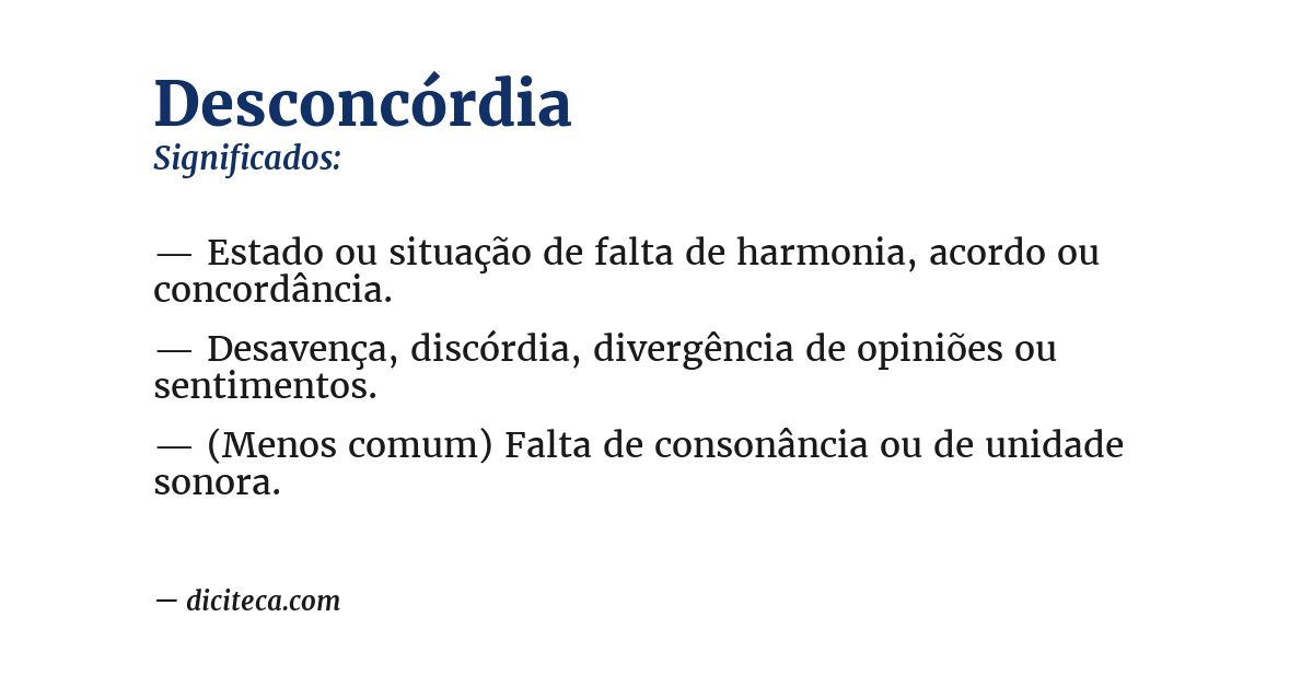 Significado de desconcórdia