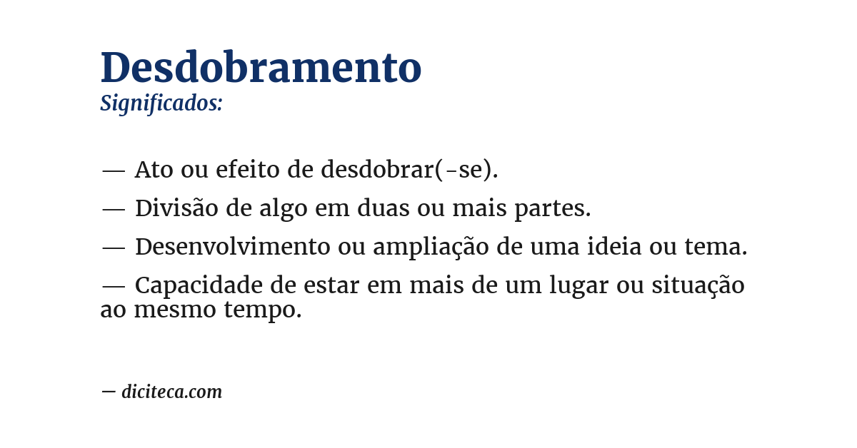 Significado de desdobramento