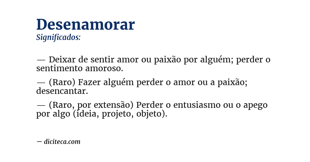 Significado de desenamorar