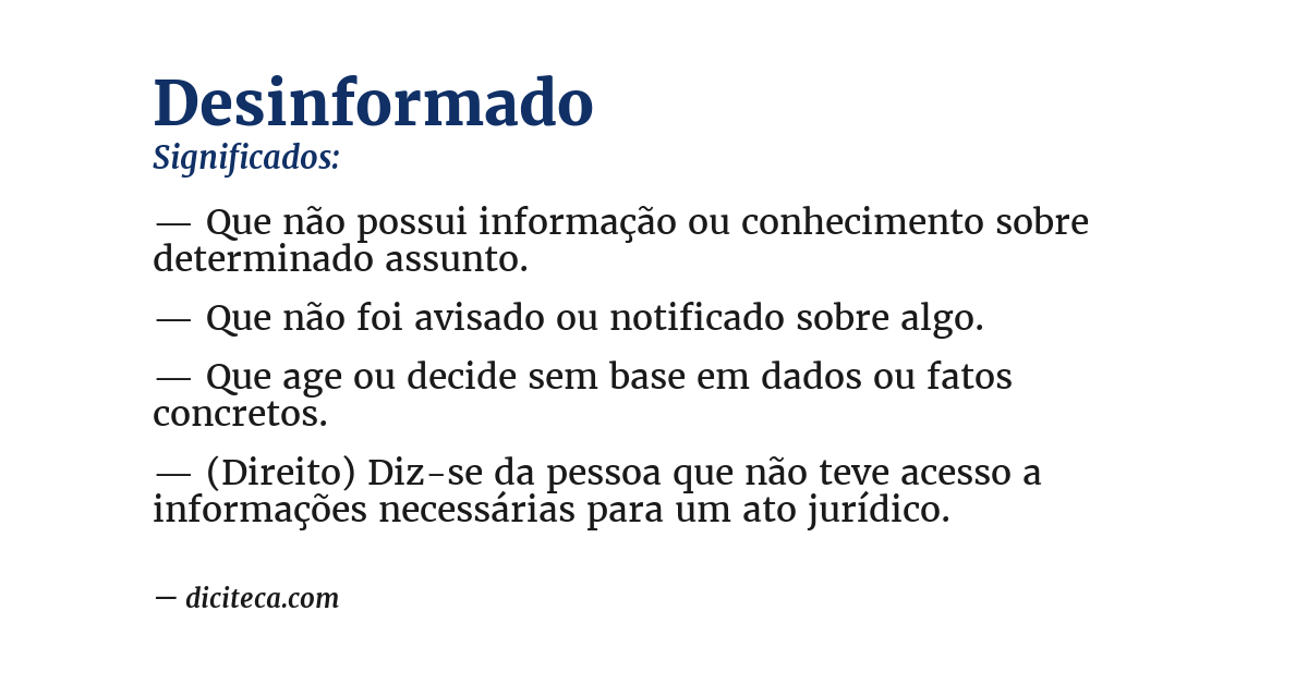 Significado de desinformado