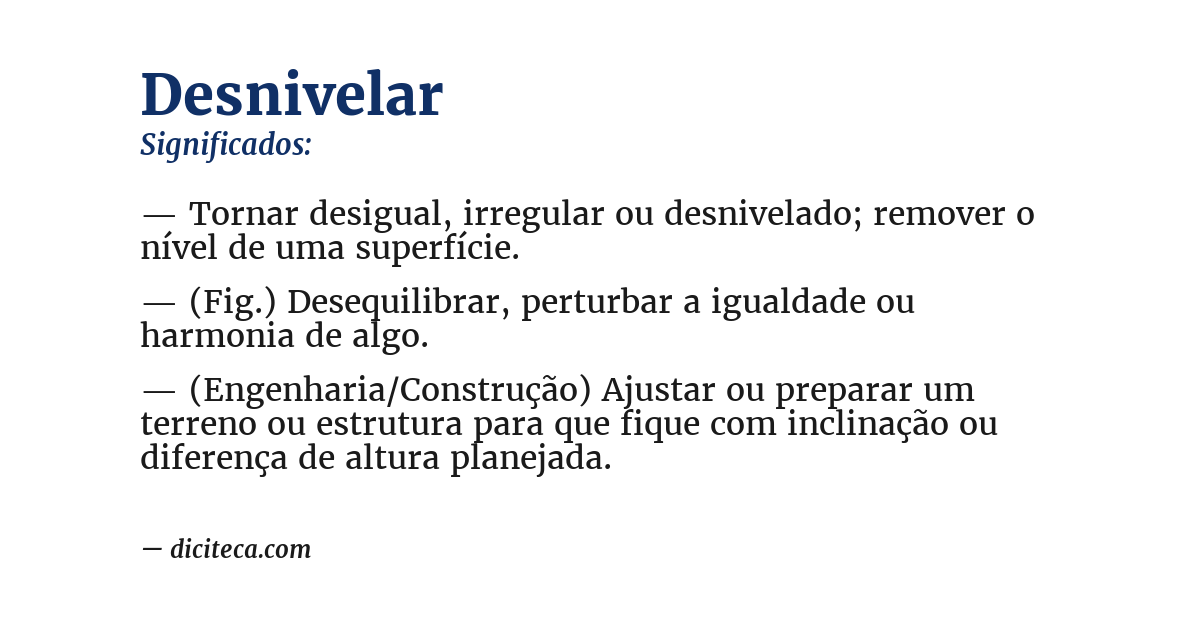 Significado de desnivelar