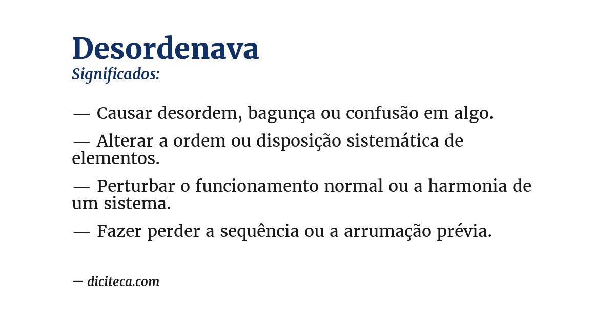 Significado de desordenava