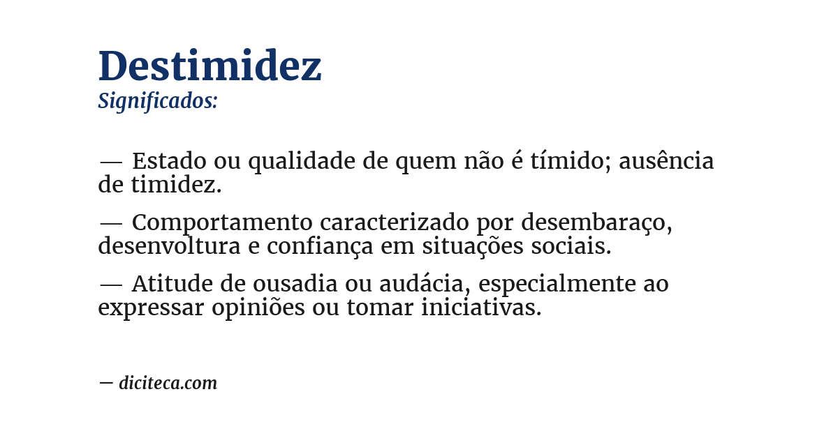 Significado de destimidez