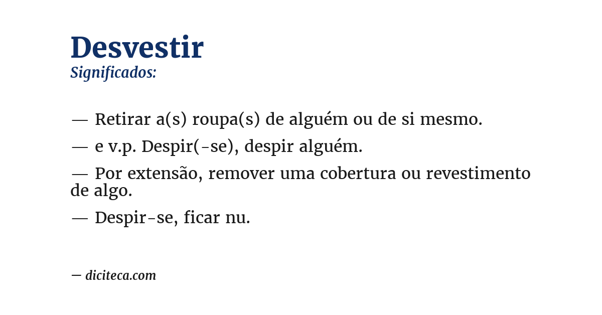 Significado de desvestir