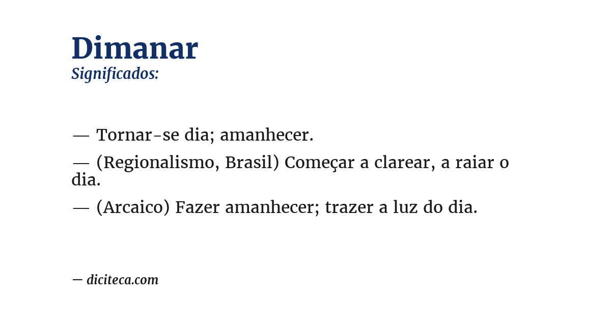 Significado de dimanar