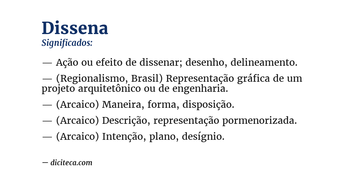 Significado de dissena