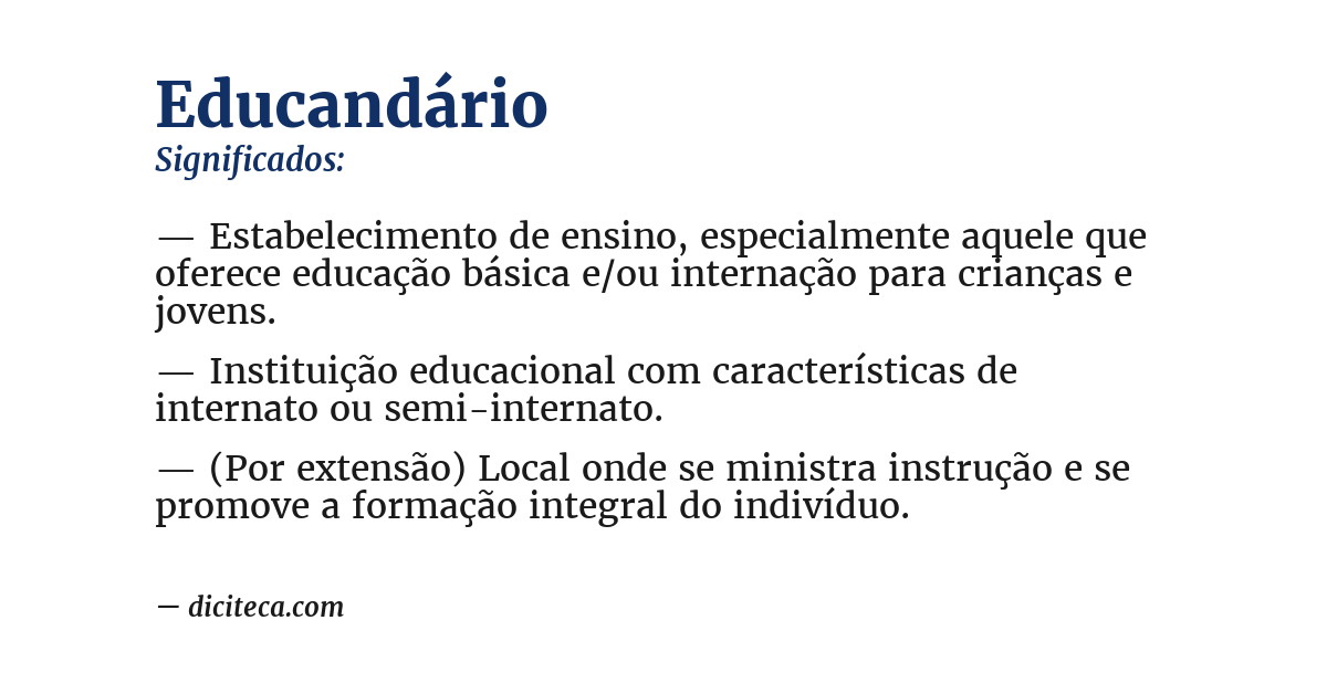Significado de educandário