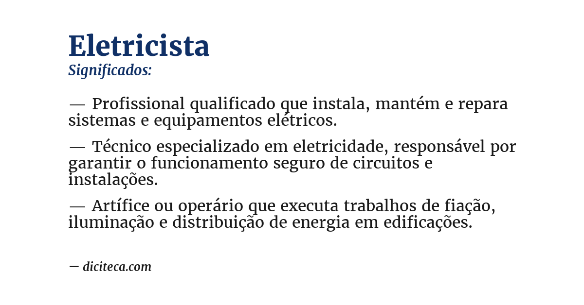 Significado de eletricista