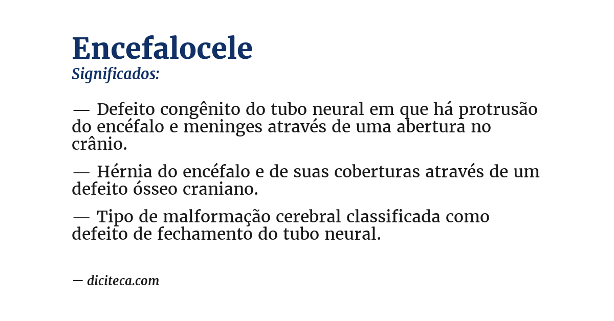 Significado de encefalocele
