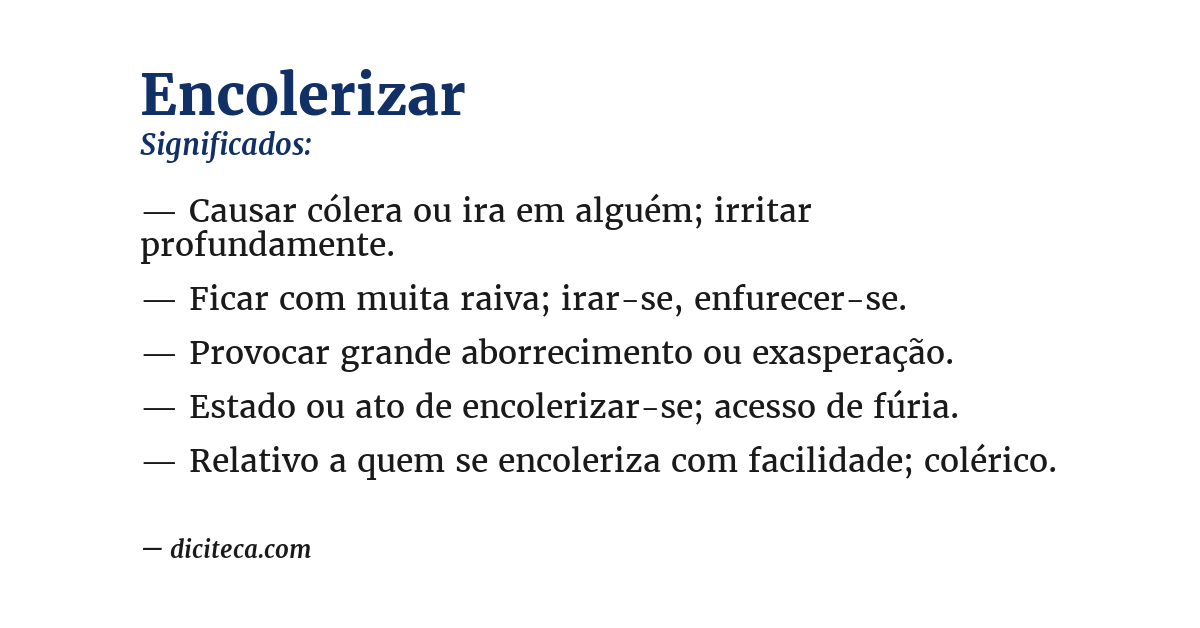 Significado de encolerizar