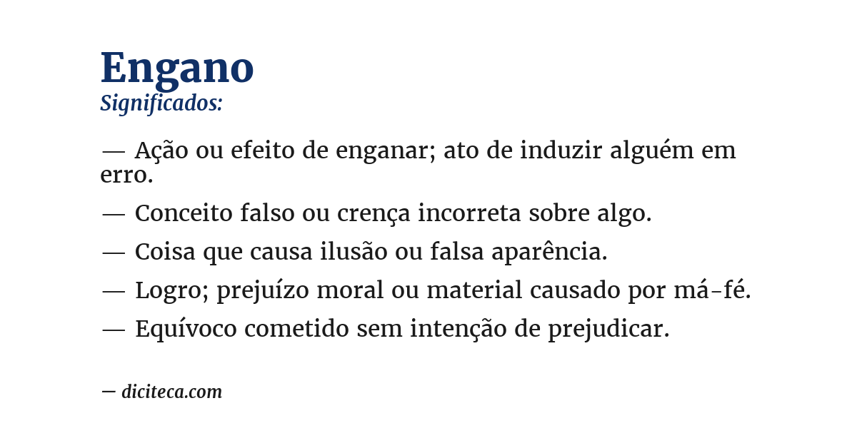 Significado de engano