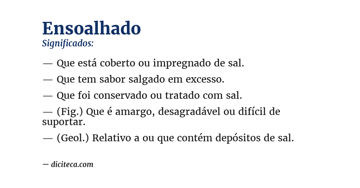 Significado de ensoalhado