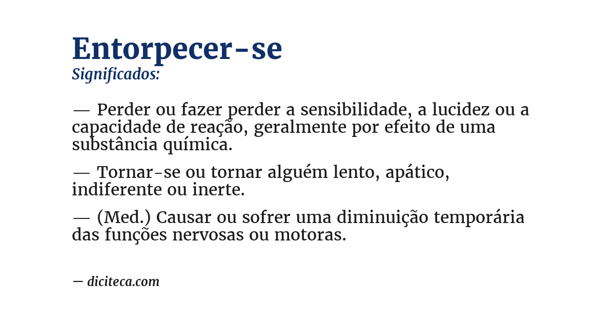 Significado de entorpecer-se