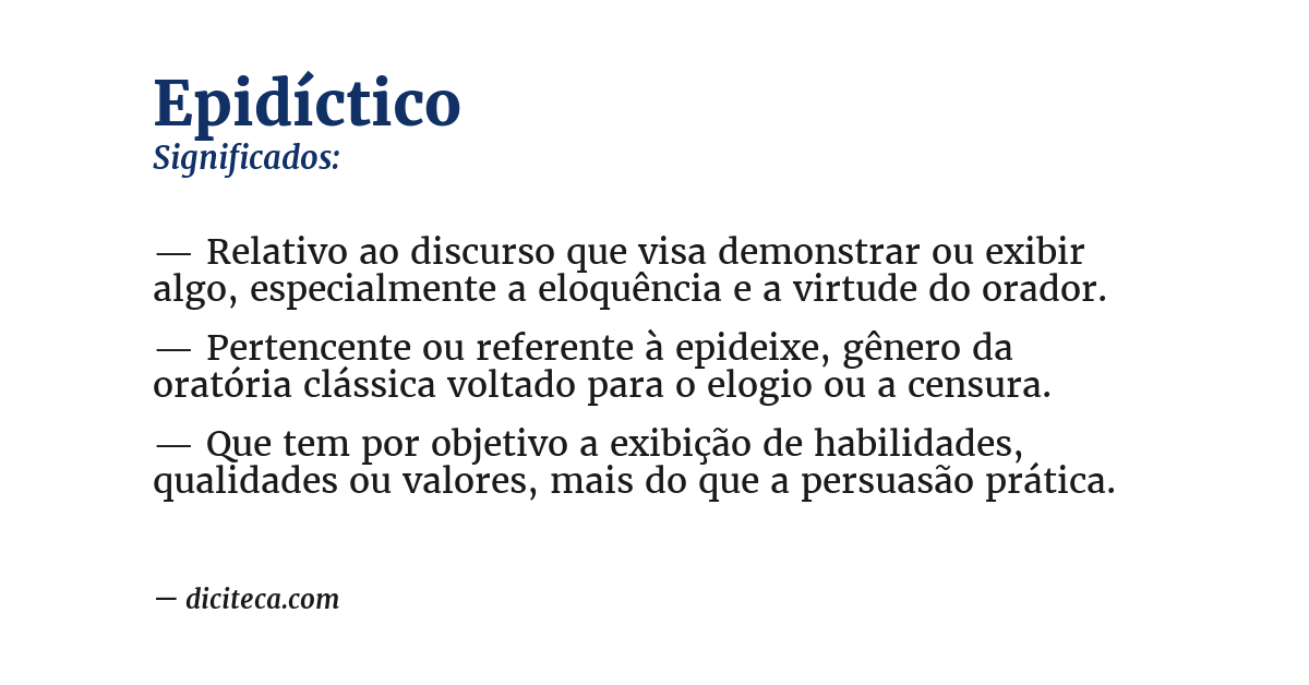 Significado de epidíctico