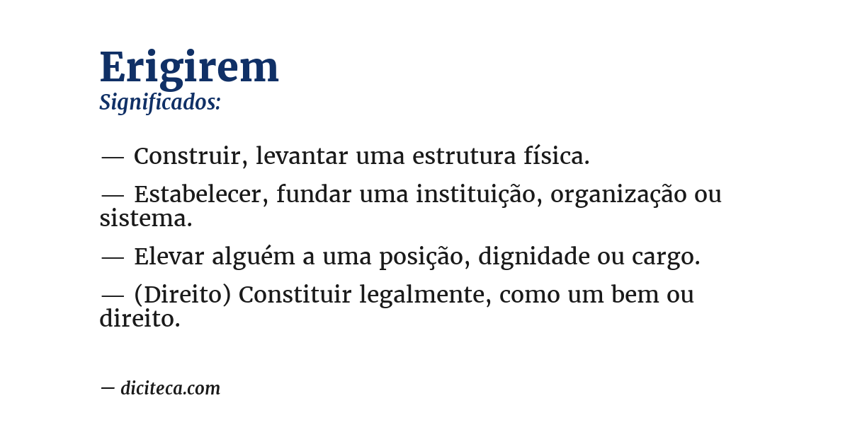 Significado de erigirem