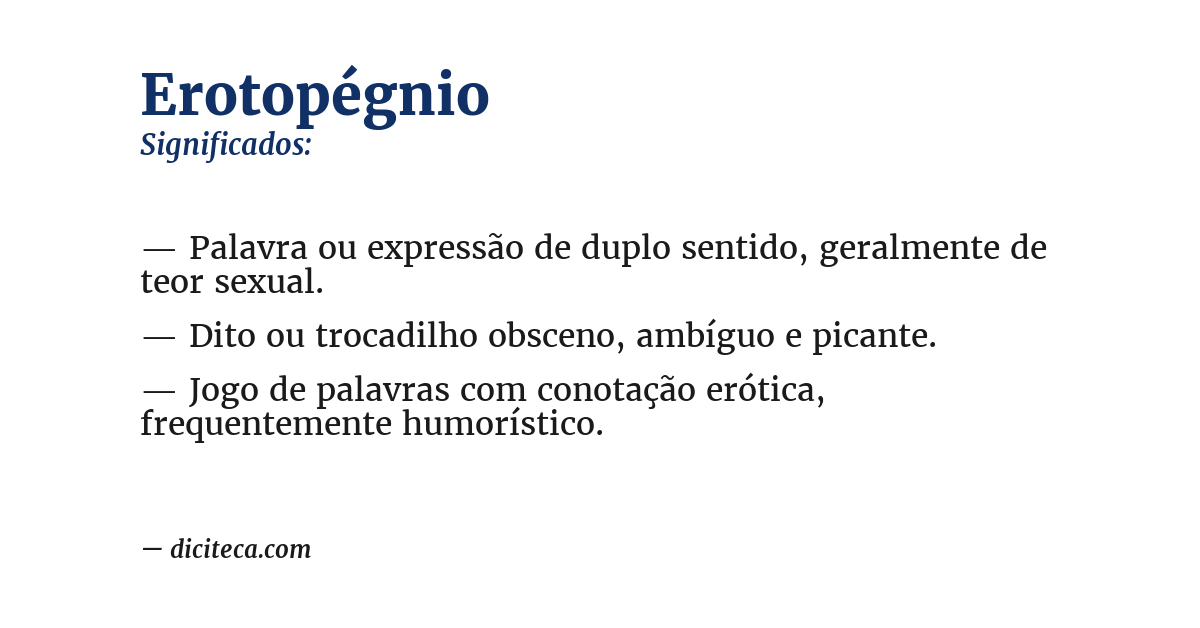 Significado de erotopégnio
