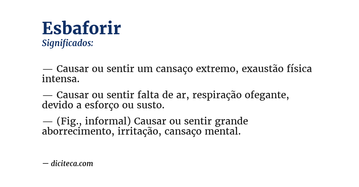 Significado de esbaforir