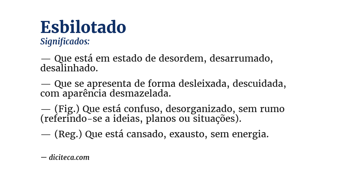 Significado de esbilotado