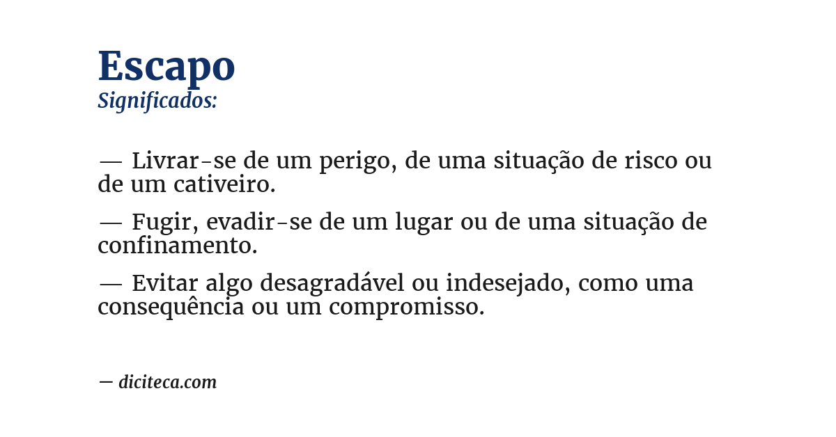 Significado de escapo
