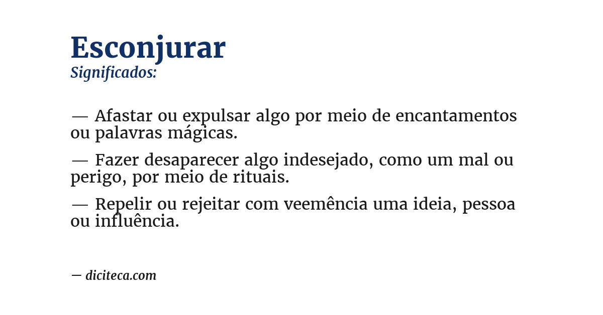 Significado de esconjurar