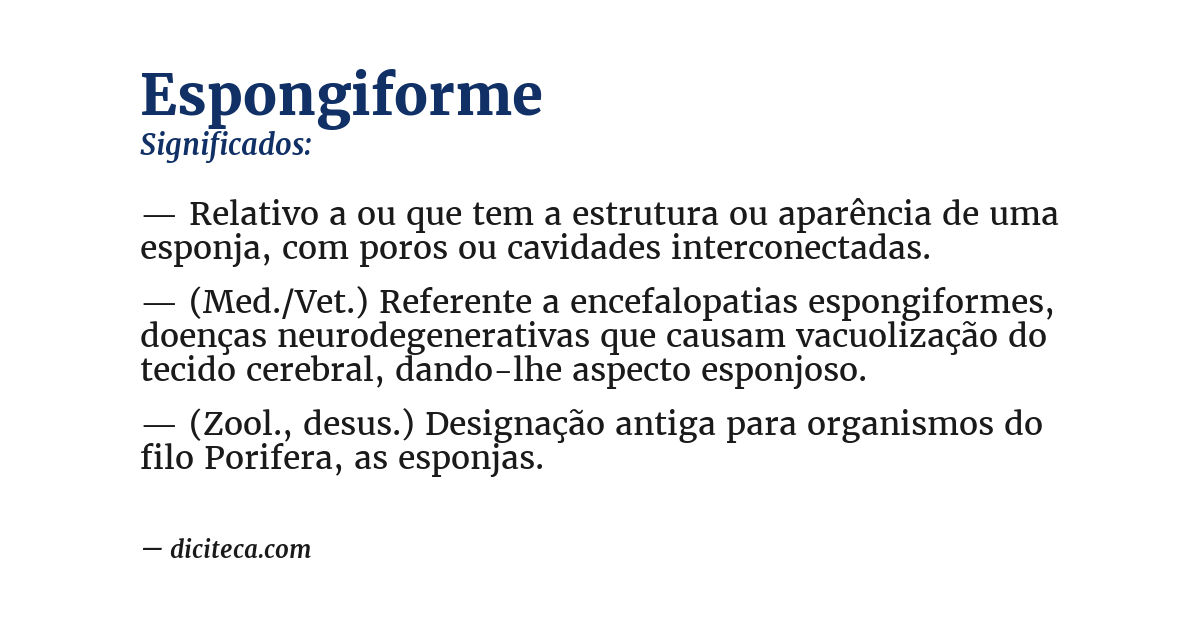 Significado de espongiforme