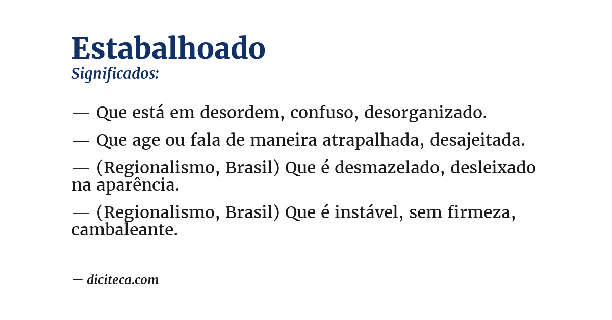 Significado de estabalhoado