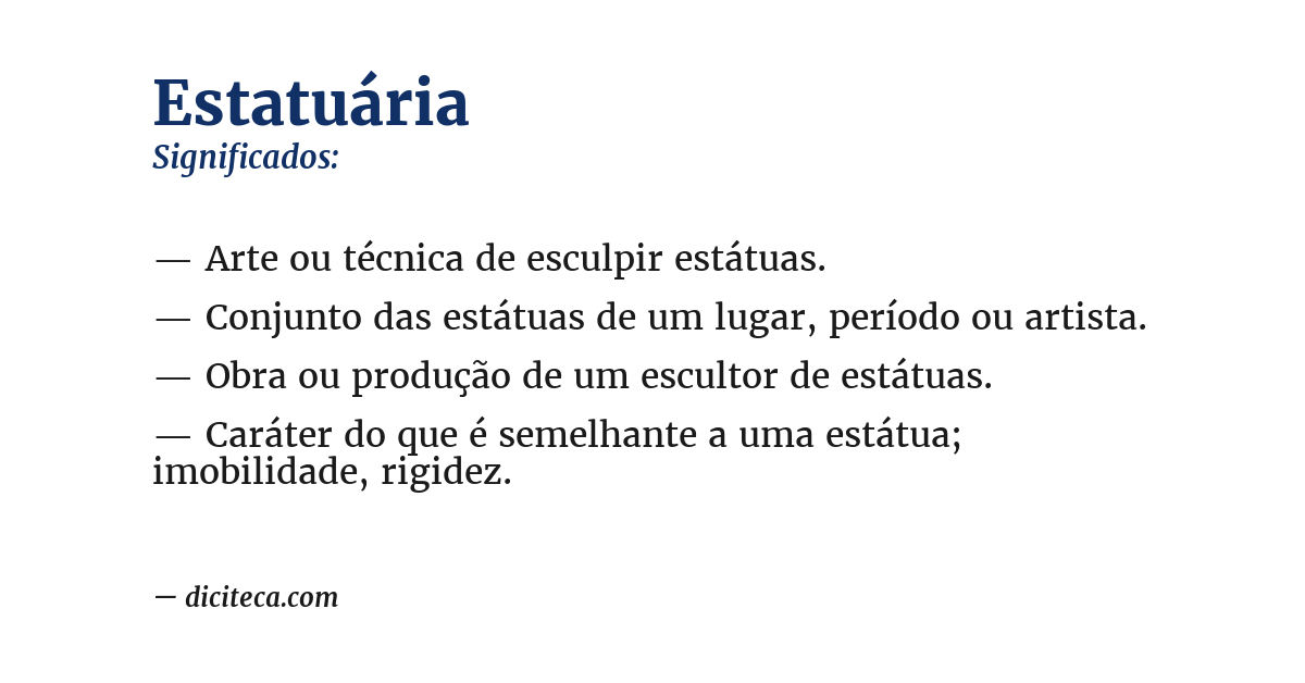 Significado de estatuária