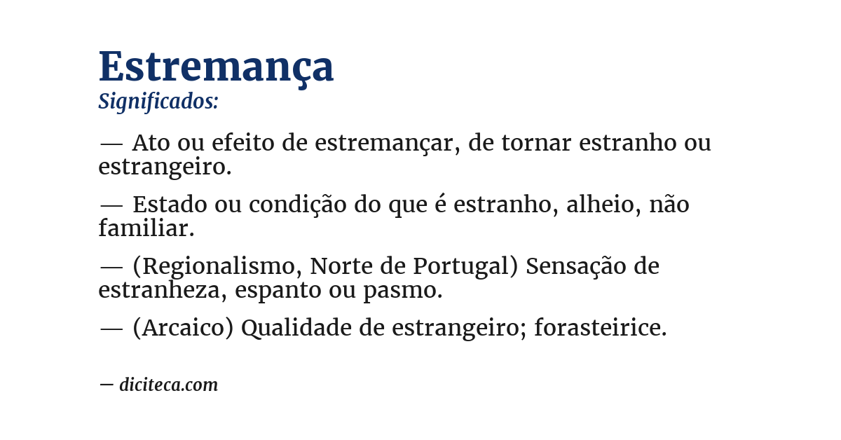 Significado de estremança