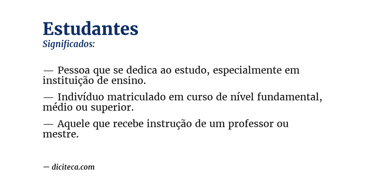 Significado de estudantes