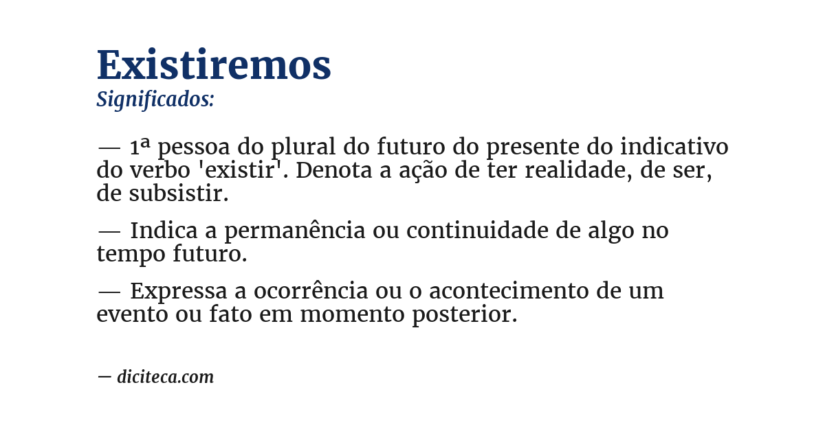 Significado de existiremos