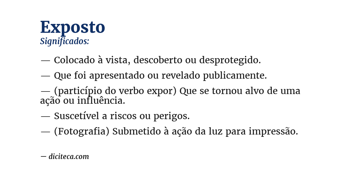 Significado de exposto