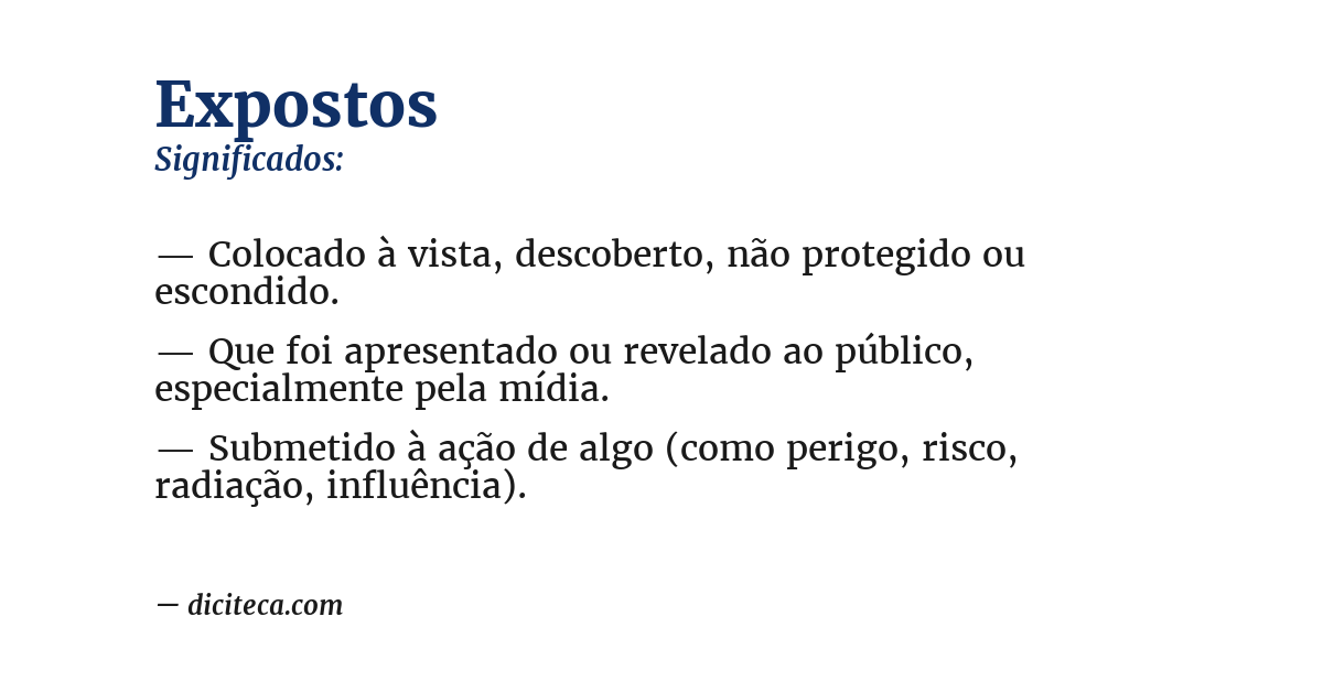 Significado de expostos