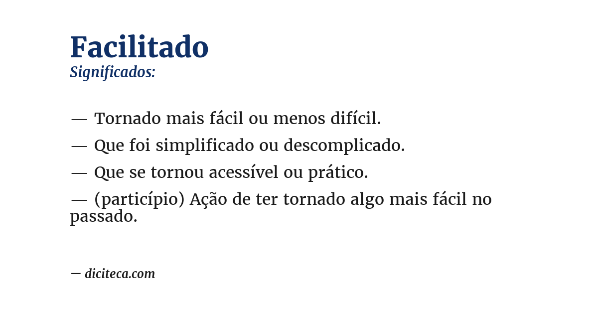 Significado de facilitado