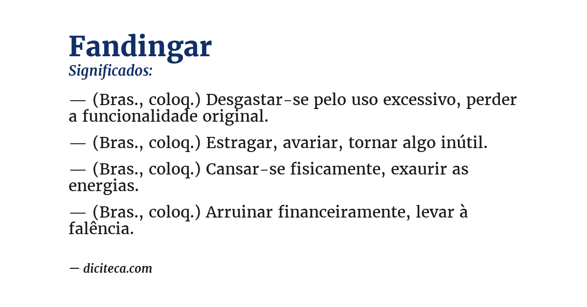 Significado de fandingar