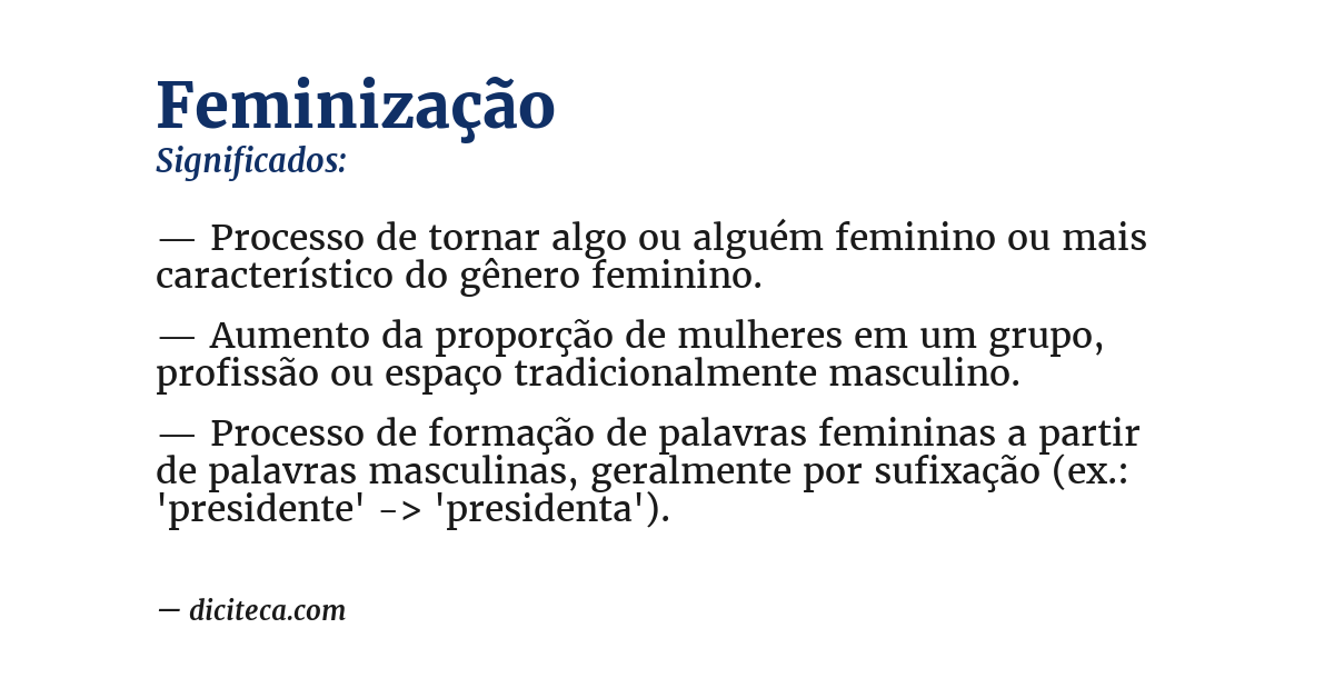 Significado de feminização