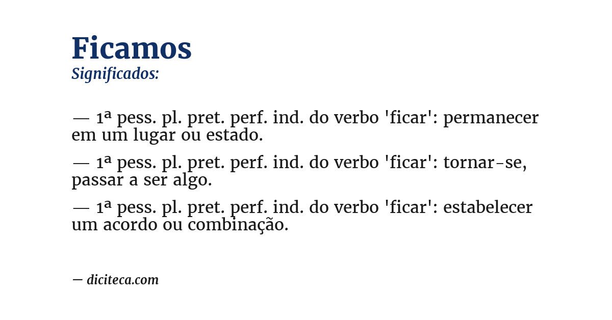Significado de ficamos