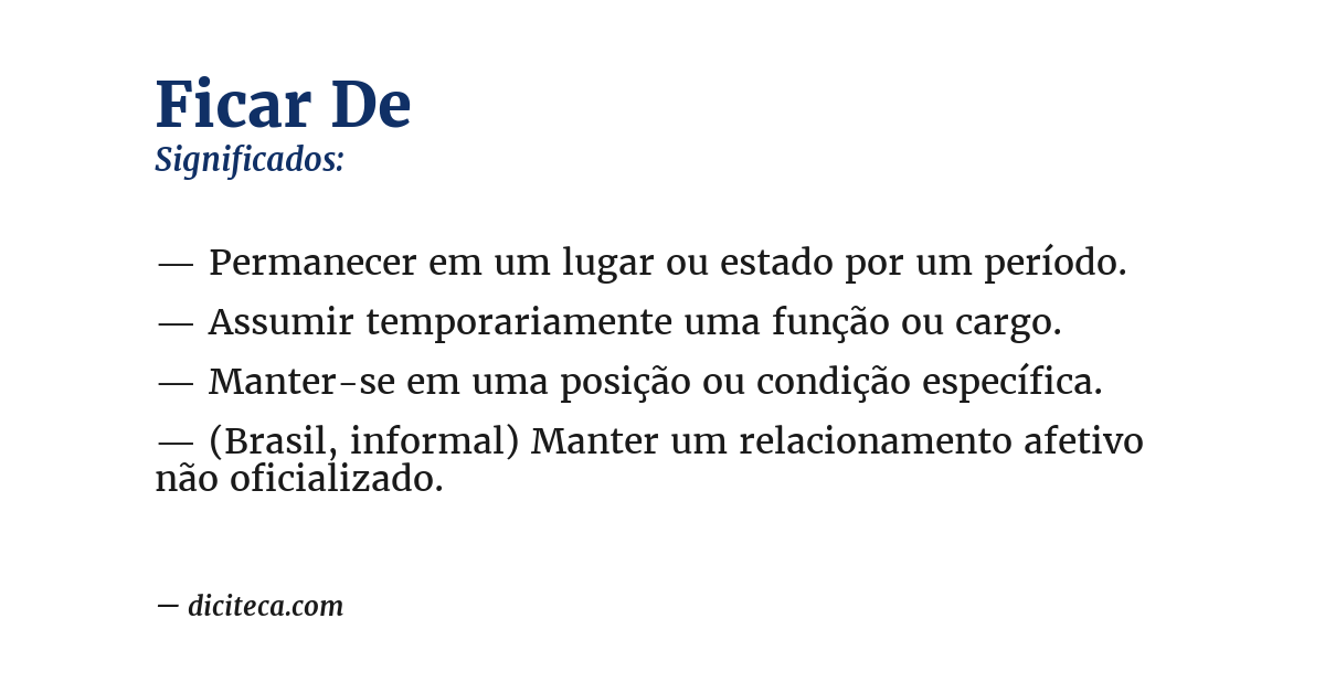 Significado de ficar de