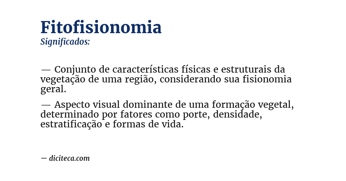 Significado de fitofisionomia