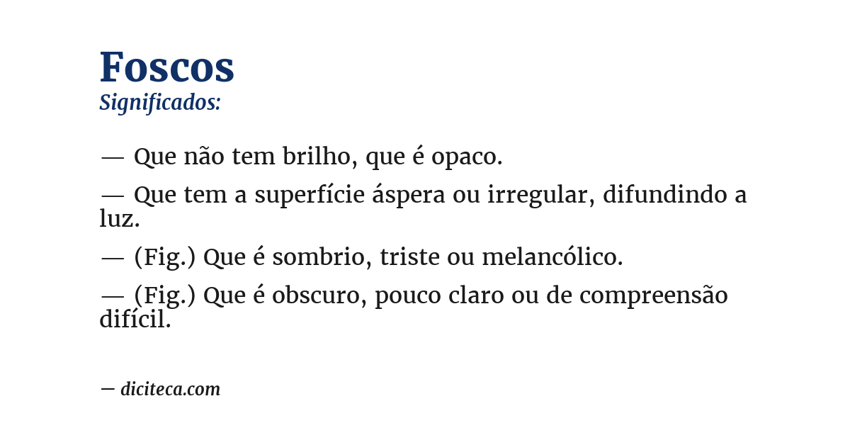 Significado de foscos