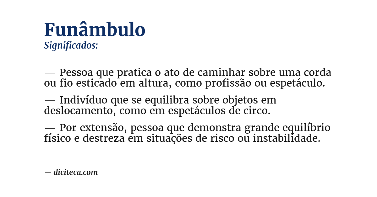 Significado de funâmbulo