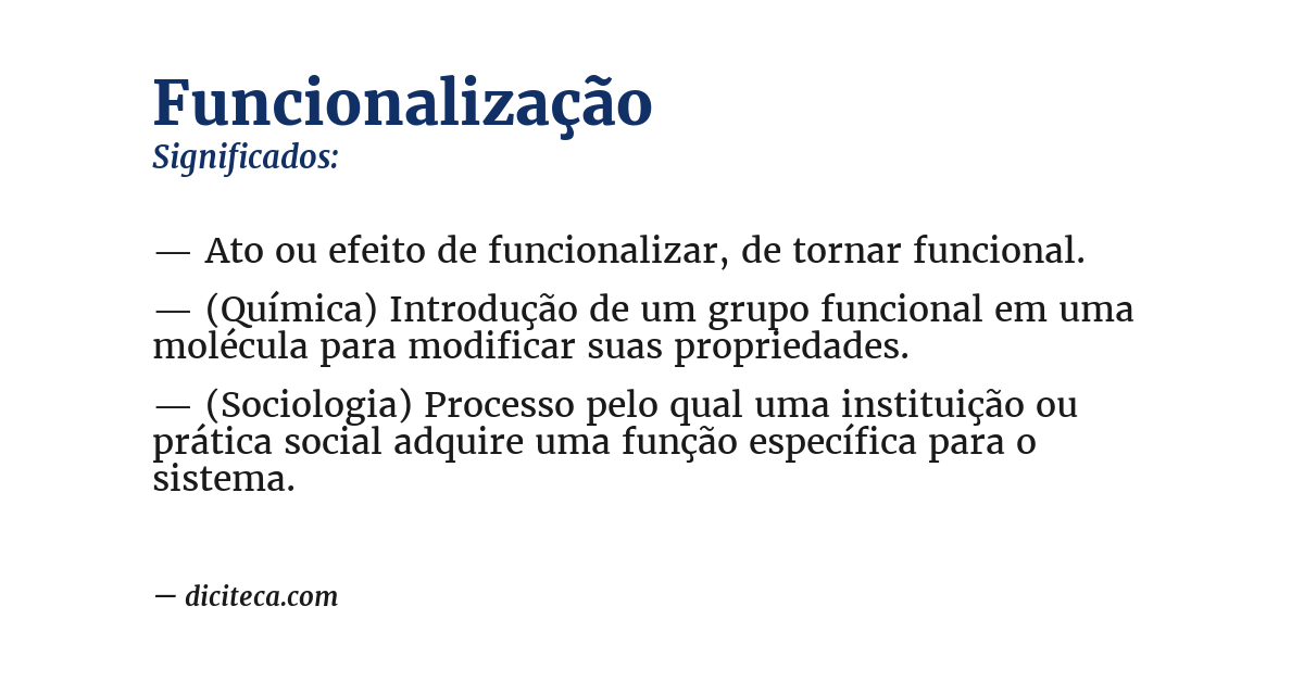 Significado de funcionalização