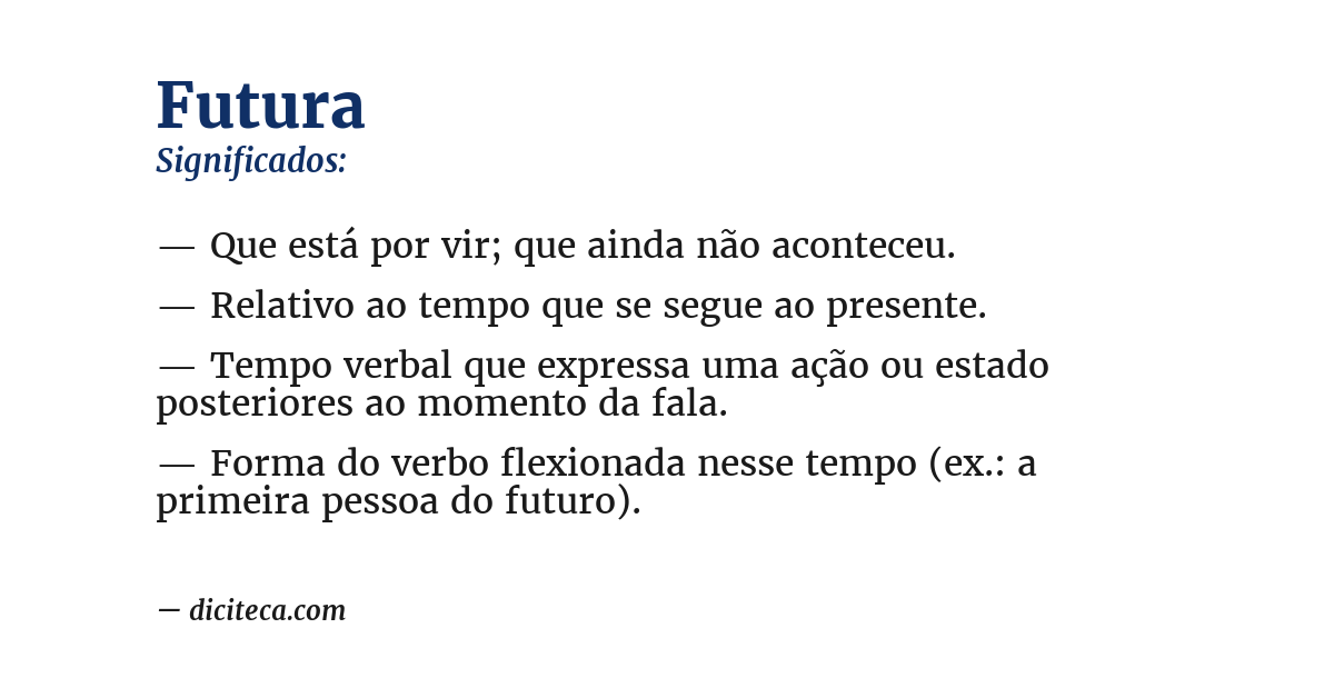 Significado de futura