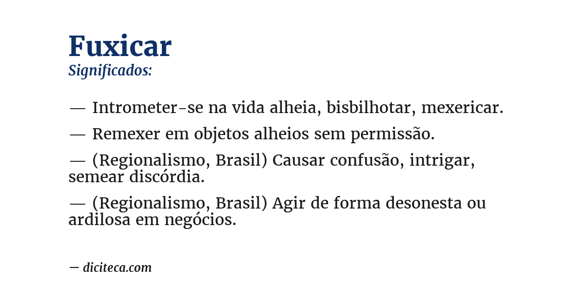 Significado de fuxicar