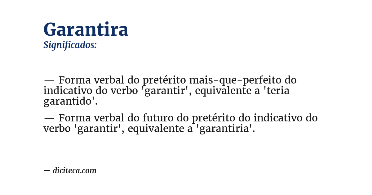 Significado de garantira