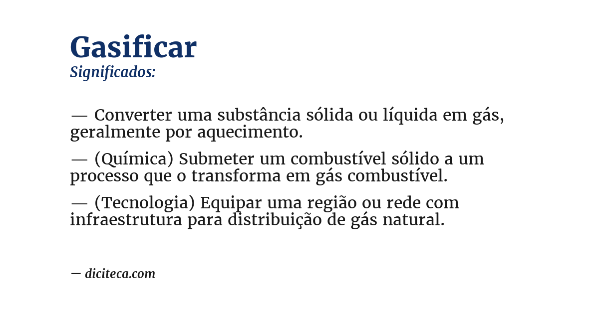 Significado de gasificar