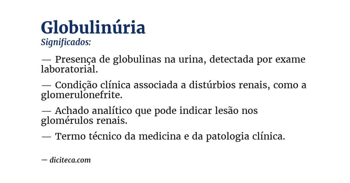 Significado de globulinúria